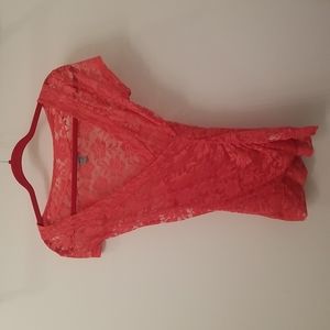 Stunning Coral Lace Top